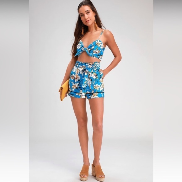 J.O.A. Just One Answear floral top and short. Size XS. New - Picture 1 of 11